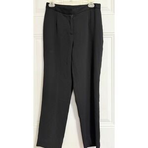 Yansi Fugel Pants Size 4 Black Solid Straight Leg Chic Career Understated